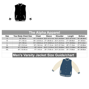 Blue Varsity Jacket with Brown Leather Sleeves - Buy at thealphaapparel